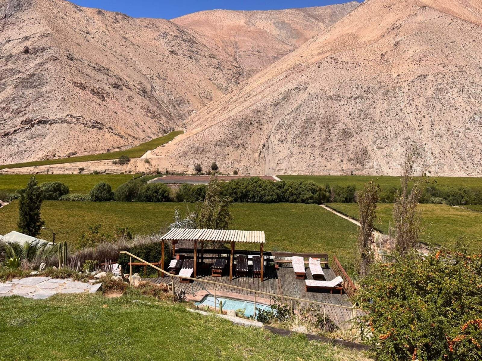The grounds among gardens with the valley hills